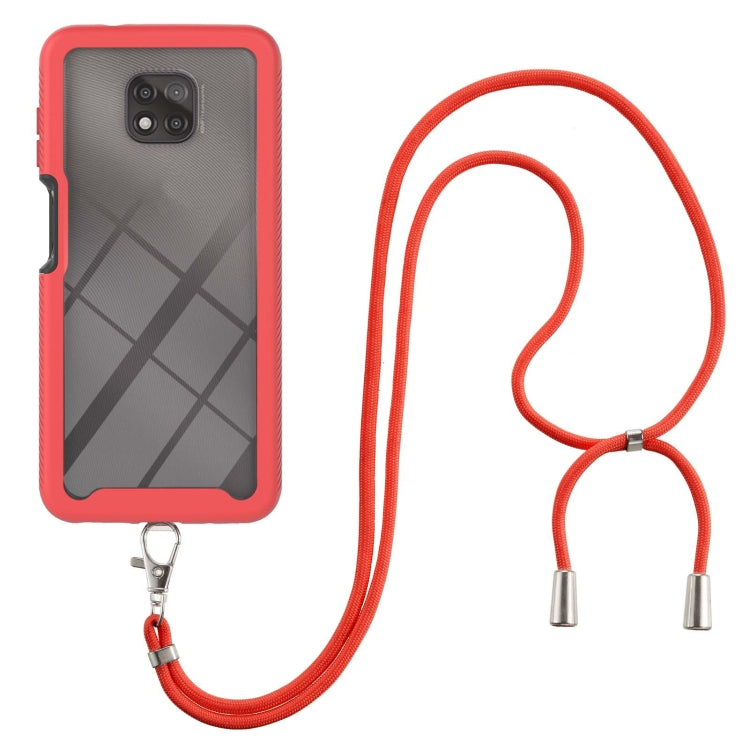 For Motorola Moto G Power 2021 Starry Sky Solid Color Series Shockproof PC + TPU Protective Case with Neck Strap