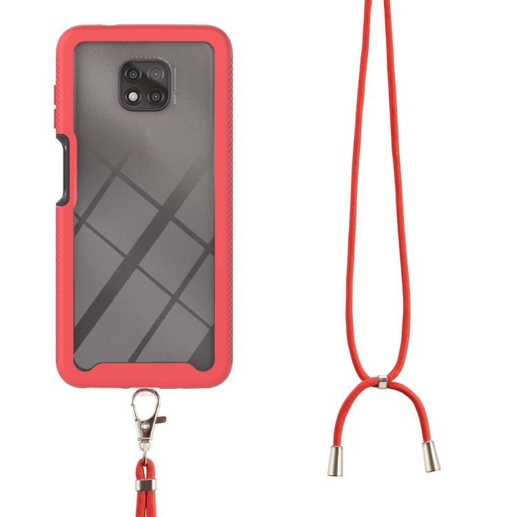For Motorola Moto G Power 2021 Starry Sky Solid Color Series Shockproof PC + TPU Protective Case with Neck Strap