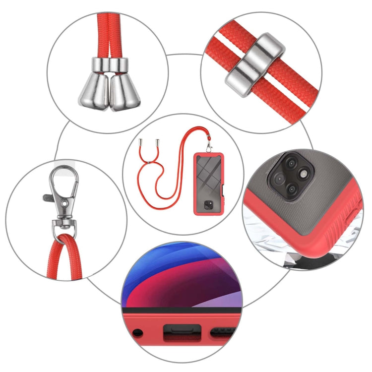 For Motorola Moto G Power 2021 Starry Sky Solid Color Series Shockproof PC + TPU Protective Case with Neck Strap