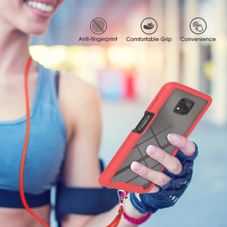For Motorola Moto G Power 2021 Starry Sky Solid Color Series Shockproof PC + TPU Protective Case with Neck Strap