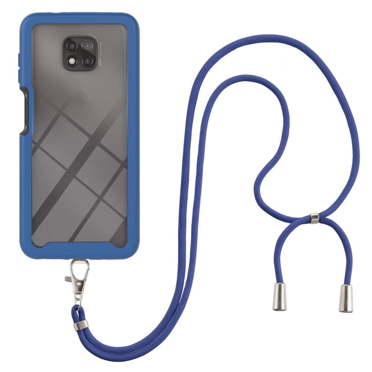 For Motorola Moto G Power 2021 Starry Sky Solid Color Series Shockproof PC + TPU Protective Case with Neck Strap