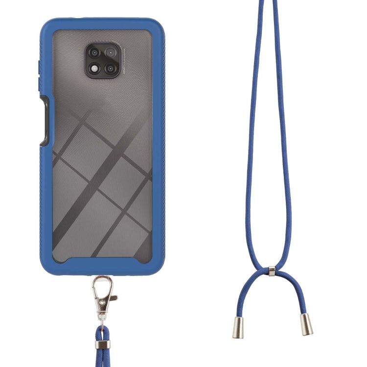For Motorola Moto G Power 2021 Starry Sky Solid Color Series Shockproof PC + TPU Protective Case with Neck Strap