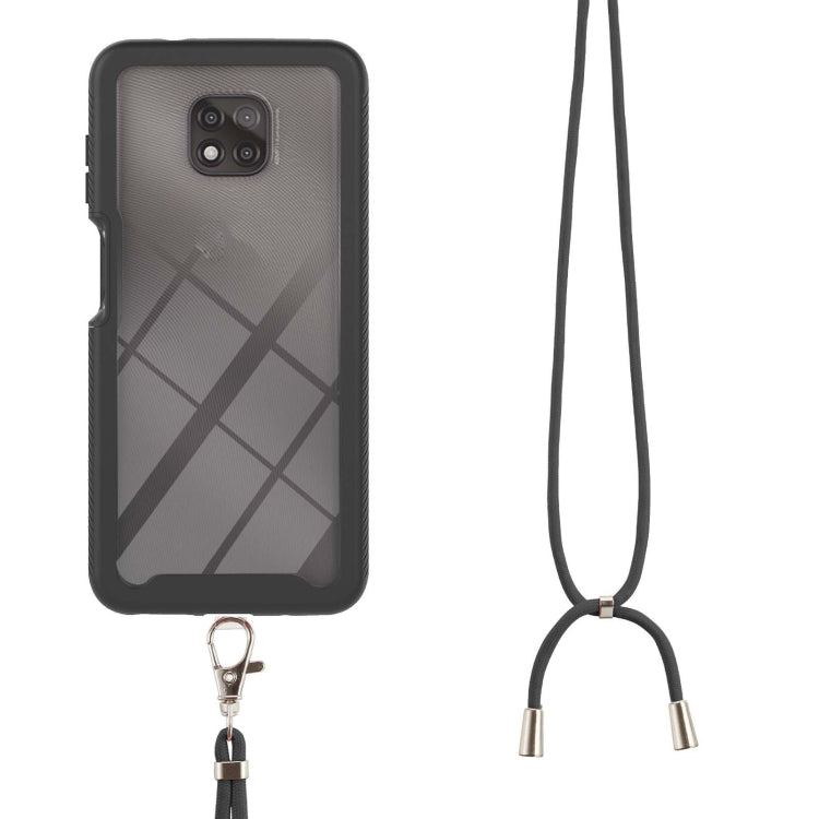 For Motorola Moto G Power 2021 Starry Sky Solid Color Series Shockproof PC + TPU Protective Case with Neck Strap
