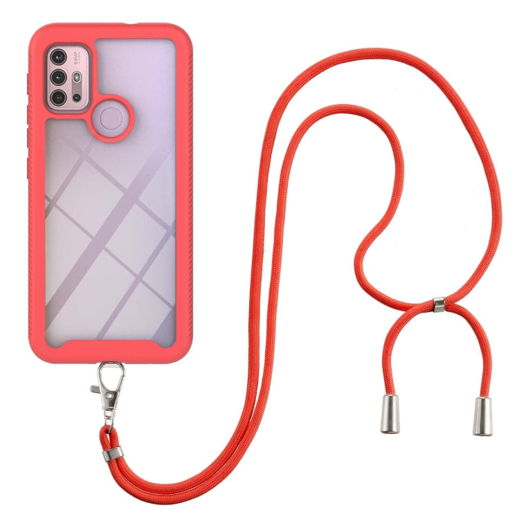 For Motorola Moto G30 / G10 / G10 Power Starry Sky Solid Color Series Shockproof PC + TPU Protective Case with Neck Strap