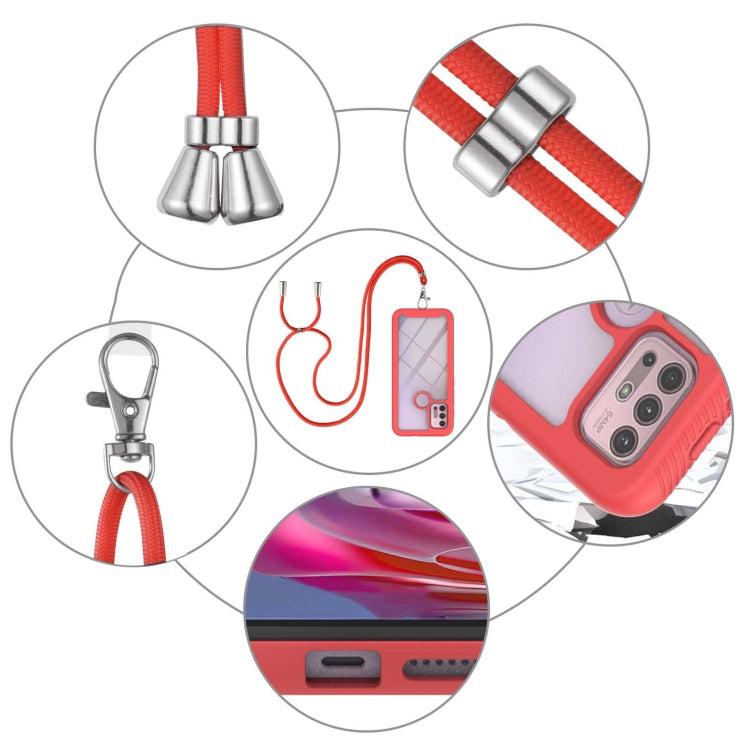 For Motorola Moto G30 / G10 / G10 Power Starry Sky Solid Color Series Shockproof PC + TPU Protective Case with Neck Strap