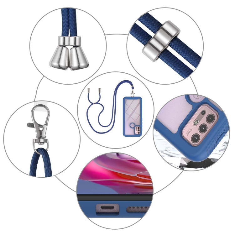 For Motorola Moto G30 / G10 / G10 Power Starry Sky Solid Color Series Shockproof PC + TPU Protective Case with Neck Strap