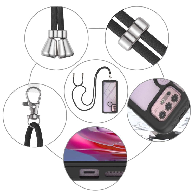 For Motorola Moto G30 / G10 / G10 Power Starry Sky Solid Color Series Shockproof PC + TPU Protective Case with Neck Strap