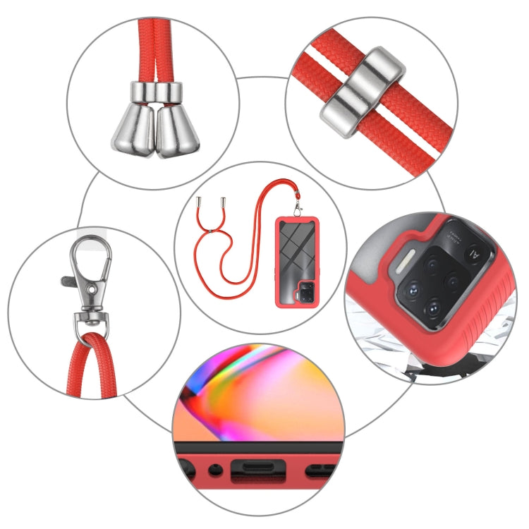 For OPPO A94 4G / Reno5 Lite Starry Sky Solid Color Series Shockproof PC + TPU Protective Case with Neck Strap