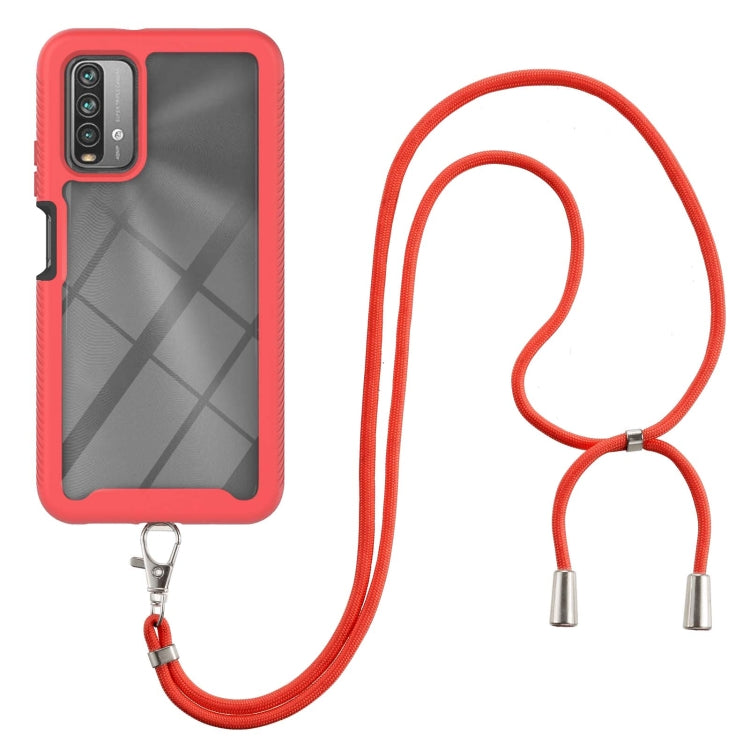 For Xiaomi Poco M3 / Redmi Note 9 4G / Redmi 9 Power / Redmi 9T Starry Sky Solid Color Series Shockproof PC + TPU Protective Case with Neck Strap