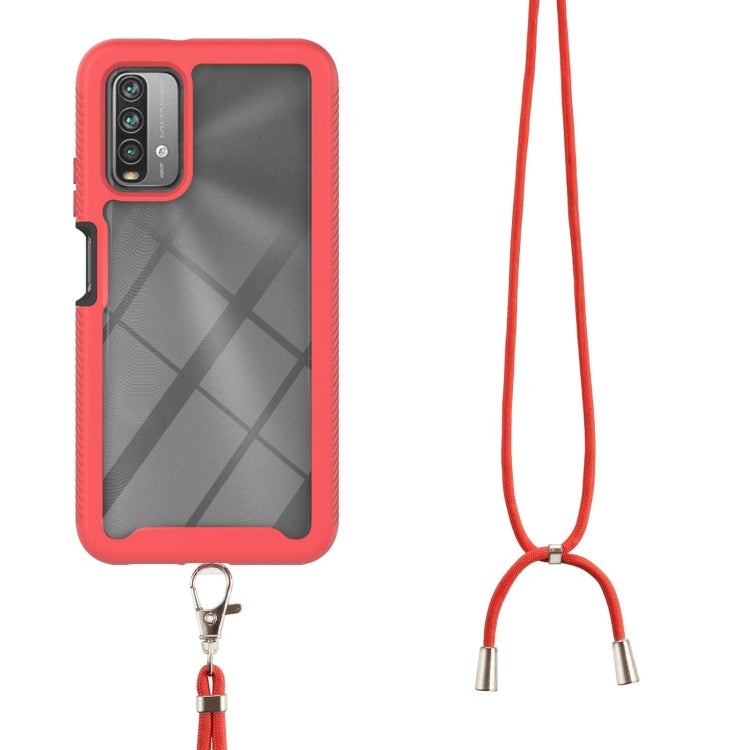For Xiaomi Poco M3 / Redmi Note 9 4G / Redmi 9 Power / Redmi 9T Starry Sky Solid Color Series Shockproof PC + TPU Protective Case with Neck Strap