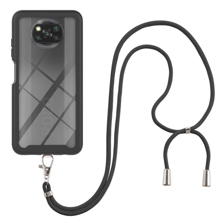 For Xiaomi Poco X3 NFC Starry Sky Solid Color Series Shockproof PC + TPU Protective Case with Neck Strap