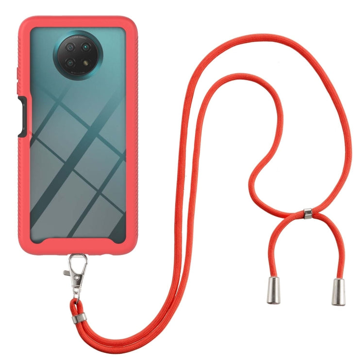For Xiaomi Redmi Note 9 5G / Redmi Note 9T 5G Starry Sky Solid Color Series Shockproof PC + TPU Protective Case with Neck Strap