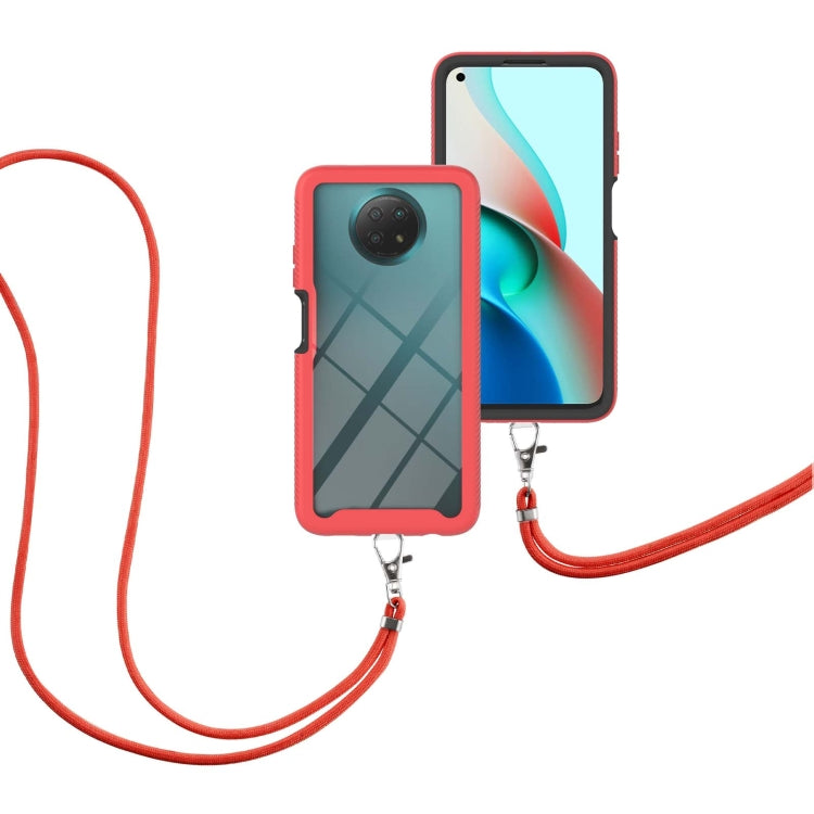 For Xiaomi Redmi Note 9 5G / Redmi Note 9T 5G Starry Sky Solid Color Series Shockproof PC + TPU Protective Case with Neck Strap