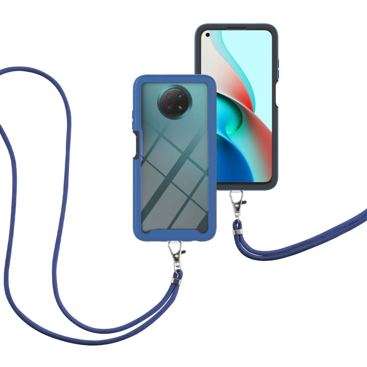 For Xiaomi Redmi Note 9 5G / Redmi Note 9T 5G Starry Sky Solid Color Series Shockproof PC + TPU Protective Case with Neck Strap
