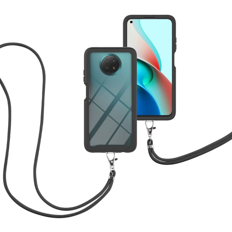 For Xiaomi Redmi Note 9 5G / Redmi Note 9T 5G Starry Sky Solid Color Series Shockproof PC + TPU Protective Case with Neck Strap