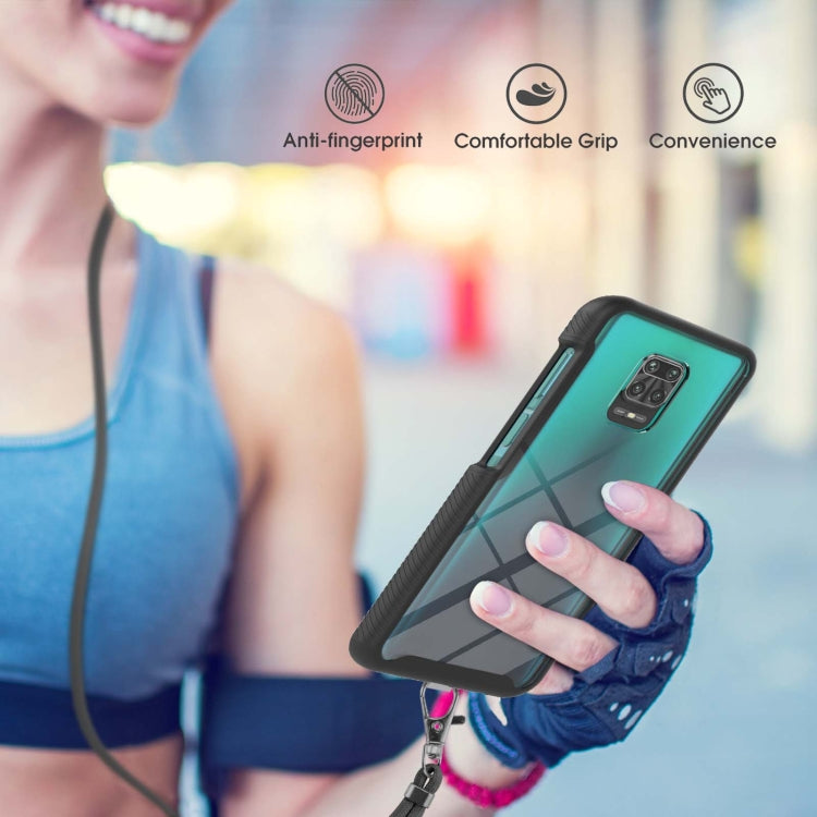 For Xiaomi Redmi Note 9S / Redmi Note 9 Pro / Redmi Note 9 Pro Max Starry Sky Solid Color Series Shockproof PC + TPU Protective Case with Neck Strap