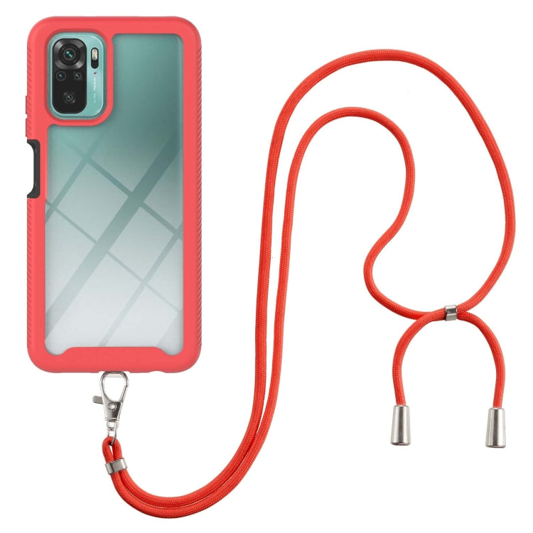 For Xiaomi Redmi Note 10 Starry Sky Solid Color Series Shockproof PC + TPU Protective Case with Neck Strap