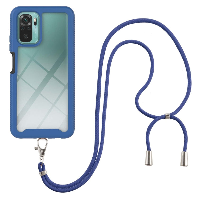 For Xiaomi Redmi Note 10 Starry Sky Solid Color Series Shockproof PC + TPU Protective Case with Neck Strap