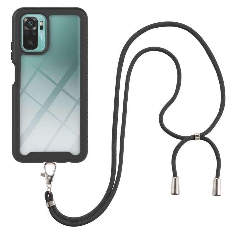 For Xiaomi Redmi Note 10 Starry Sky Solid Color Series Shockproof PC + TPU Protective Case with Neck Strap