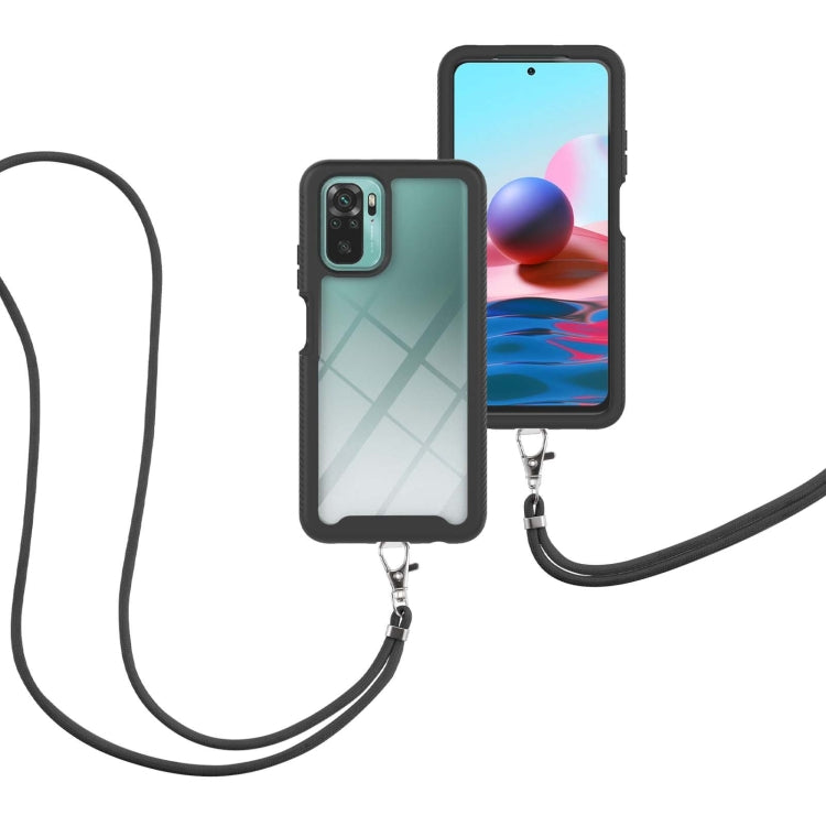 For Xiaomi Redmi Note 10 Starry Sky Solid Color Series Shockproof PC + TPU Protective Case with Neck Strap