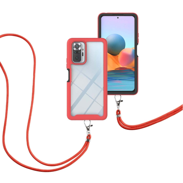 For Xiaomi Redmi Note 10 Pro / Redmi Note 10 Pro Max Starry Sky Solid Color Series Shockproof PC + TPU Protective Case with Neck Strap