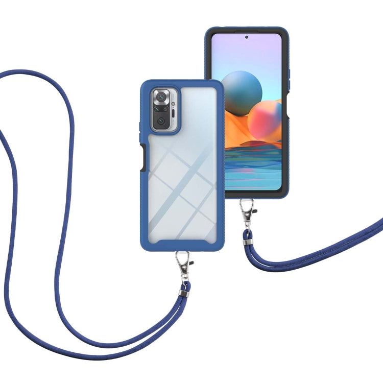 For Xiaomi Redmi Note 10 Pro / Redmi Note 10 Pro Max Starry Sky Solid Color Series Shockproof PC + TPU Protective Case with Neck Strap