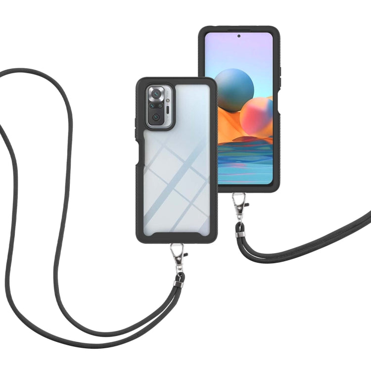 For Xiaomi Redmi Note 10 Pro / Redmi Note 10 Pro Max Starry Sky Solid Color Series Shockproof PC + TPU Protective Case with Neck Strap