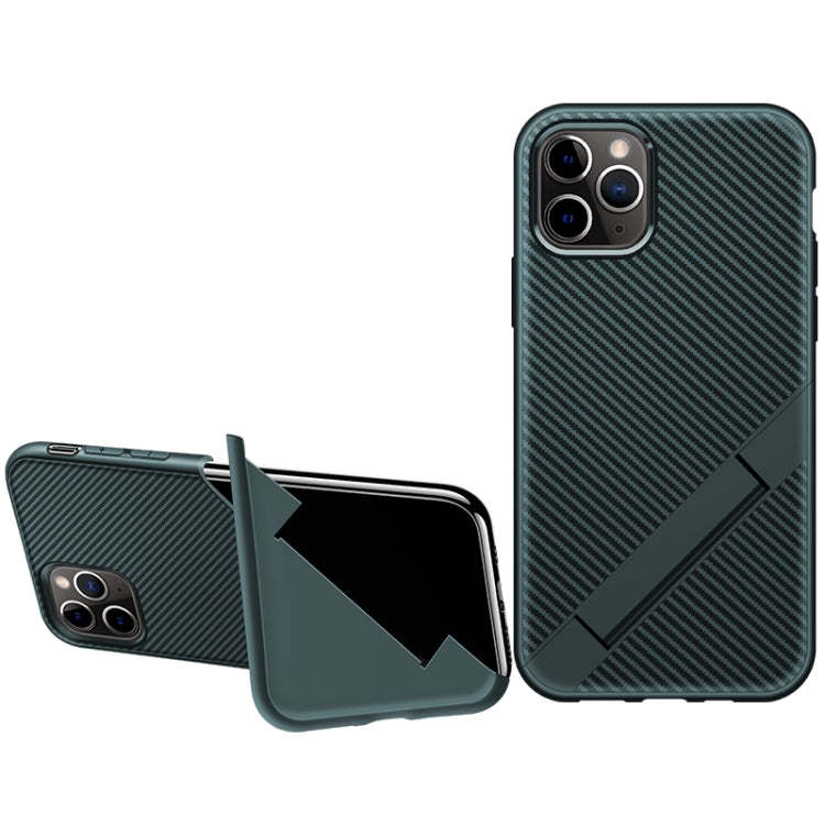 For iPhone 11 Pro Max Extraordinary Series TPU Protective Case Shockproof Strap Folding Bracket