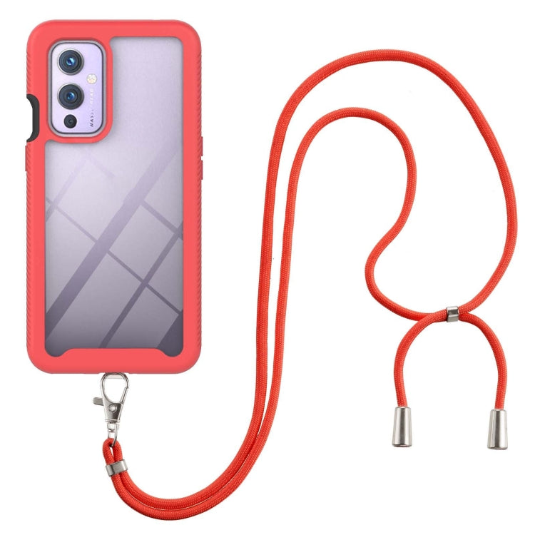For OnePlus 9 Starry Sky Solid Color Series Shockproof PC + TPU Protective Case with Neck Strap