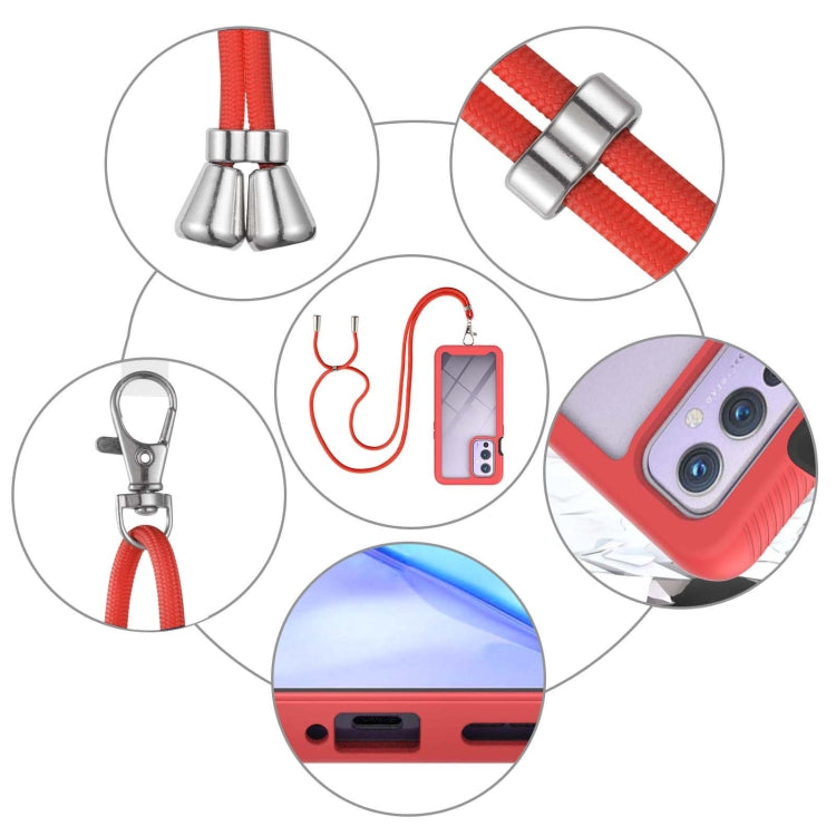 For OnePlus 9 Starry Sky Solid Color Series Shockproof PC + TPU Protective Case with Neck Strap