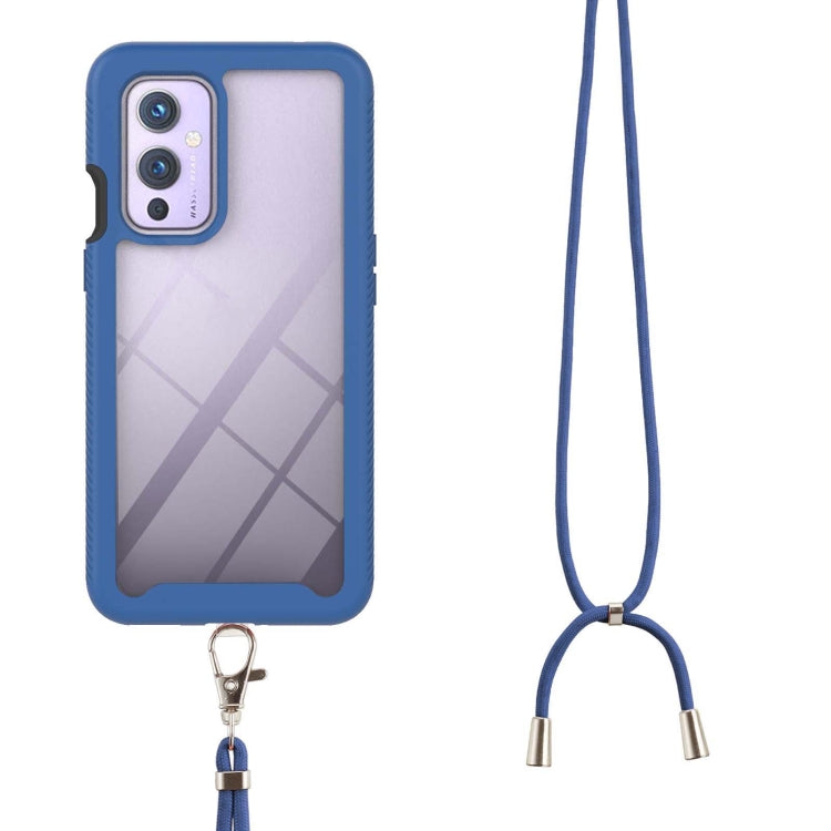 For OnePlus 9 Starry Sky Solid Color Series Shockproof PC + TPU Protective Case with Neck Strap