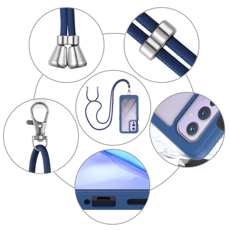 For OnePlus 9 Starry Sky Solid Color Series Shockproof PC + TPU Protective Case with Neck Strap