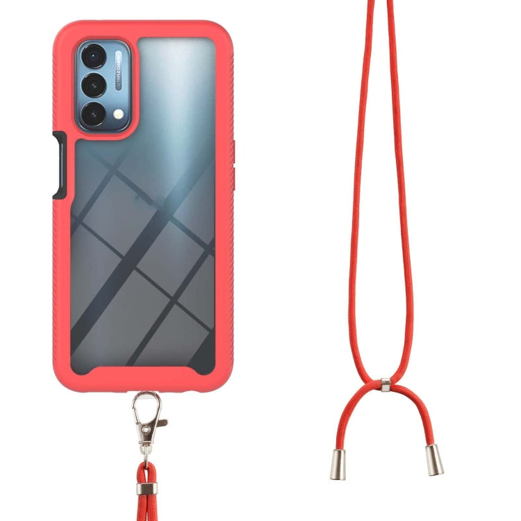 For OnePlus Nord N200 5G Starry Sky Solid Color Series Shockproof PC + TPU Protective Case with Neck Strap