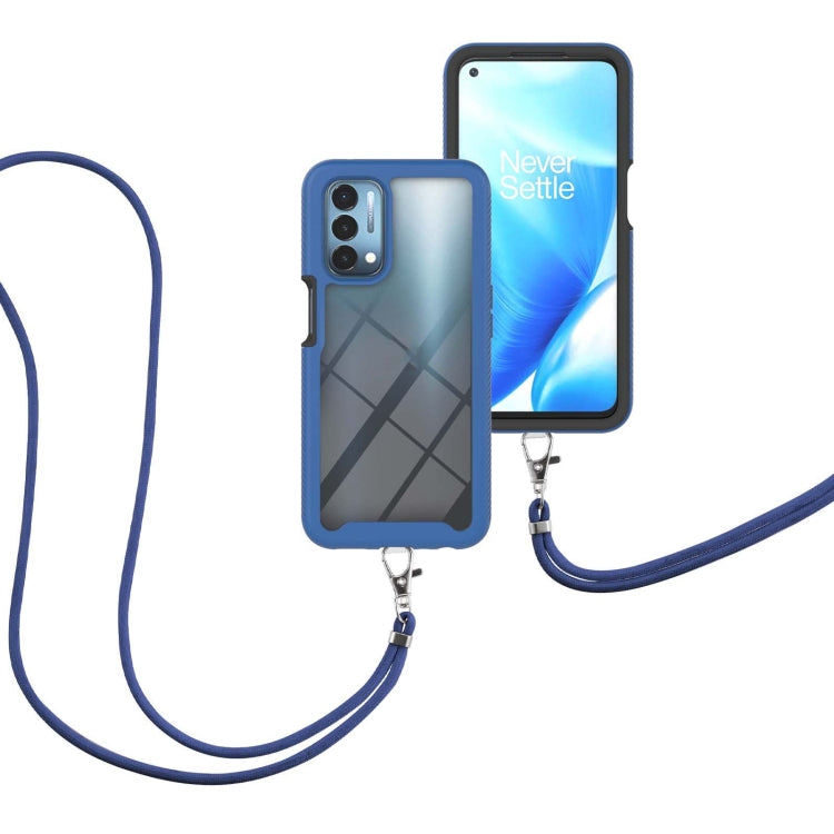 For OnePlus Nord N200 5G Starry Sky Solid Color Series Shockproof PC + TPU Protective Case with Neck Strap