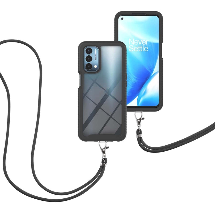 For OnePlus Nord N200 5G Starry Sky Solid Color Series Shockproof PC + TPU Protective Case with Neck Strap