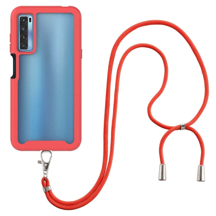 For TCL 20S Starry Sky Solid Color Series Shockproof PC + TPU Protective Case with Neck Strap