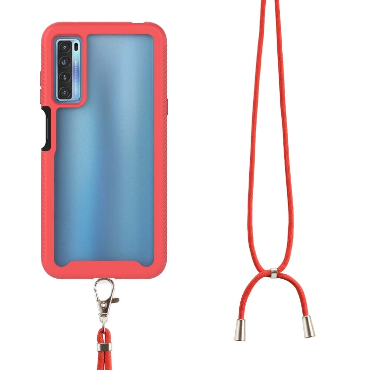 For TCL 20S Starry Sky Solid Color Series Shockproof PC + TPU Protective Case with Neck Strap