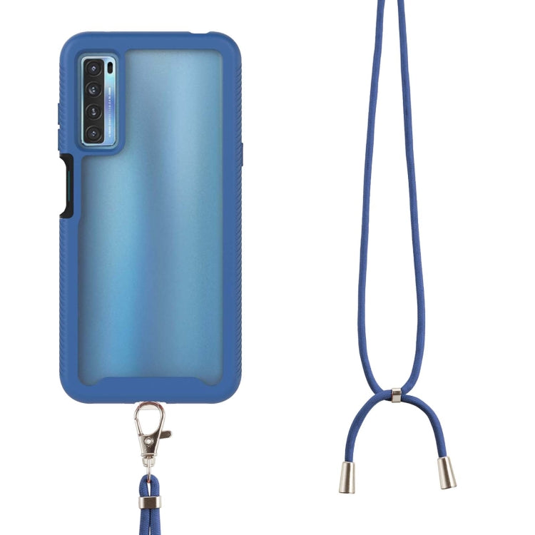 For TCL 20S Starry Sky Solid Color Series Shockproof PC + TPU Protective Case with Neck Strap