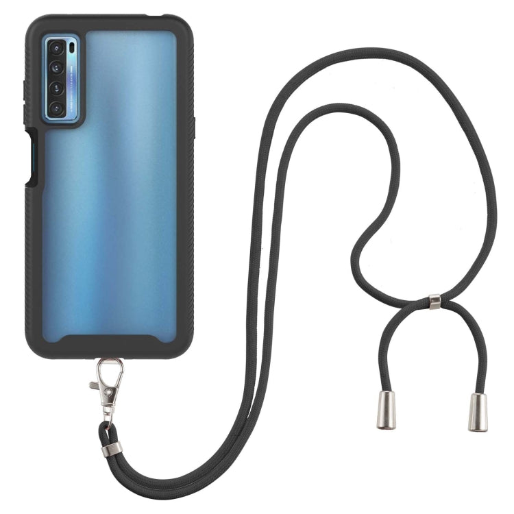 For TCL 20S Starry Sky Solid Color Series Shockproof PC + TPU Protective Case with Neck Strap