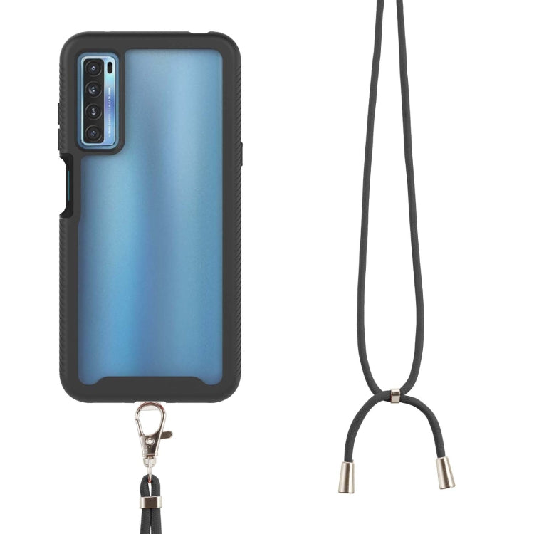 For TCL 20S Starry Sky Solid Color Series Shockproof PC + TPU Protective Case with Neck Strap