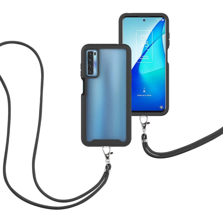 For TCL 20S Starry Sky Solid Color Series Shockproof PC + TPU Protective Case with Neck Strap