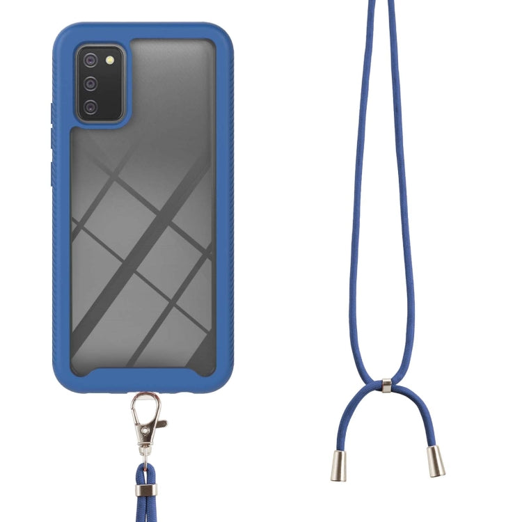 For Samsung Galaxy A02s US Version 164mm Starry Sky Solid Color Series Shockproof PC + TPU Protective Case with Neck Strap