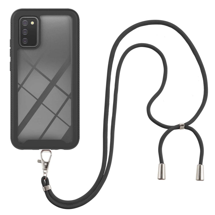 For Samsung Galaxy A02s US Version 164mm Starry Sky Solid Color Series Shockproof PC + TPU Protective Case with Neck Strap
