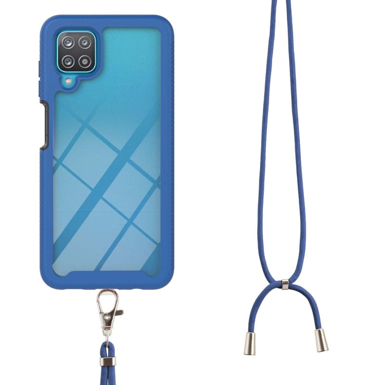 For Samsung Galaxy A12 Starry Sky Solid Color Series Shockproof PC + TPU Protective Case with Neck Strap