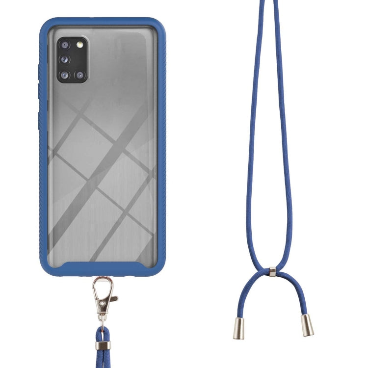 For Samsung Galaxy A31 Starry Sky Solid Color Series Shockproof PC + TPU Protective Case with Neck Strap