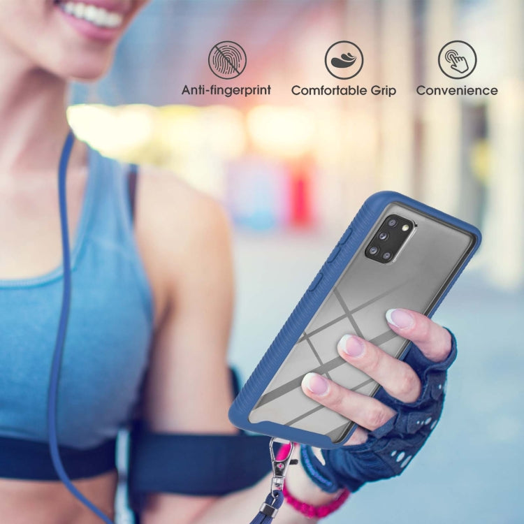 For Samsung Galaxy A31 Starry Sky Solid Color Series Shockproof PC + TPU Protective Case with Neck Strap