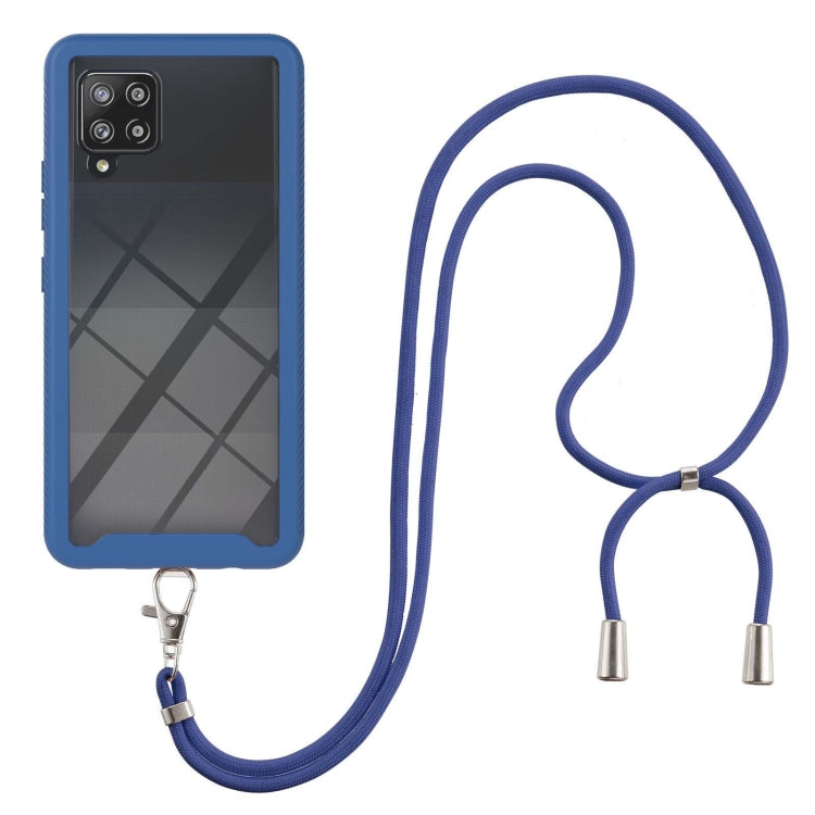 For Samsung Galaxy A42 5G Starry Sky Solid Color Series Shockproof PC + TPU Protective Case with Neck Strap