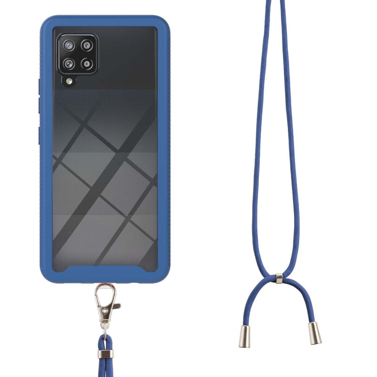 For Samsung Galaxy A42 5G Starry Sky Solid Color Series Shockproof PC + TPU Protective Case with Neck Strap