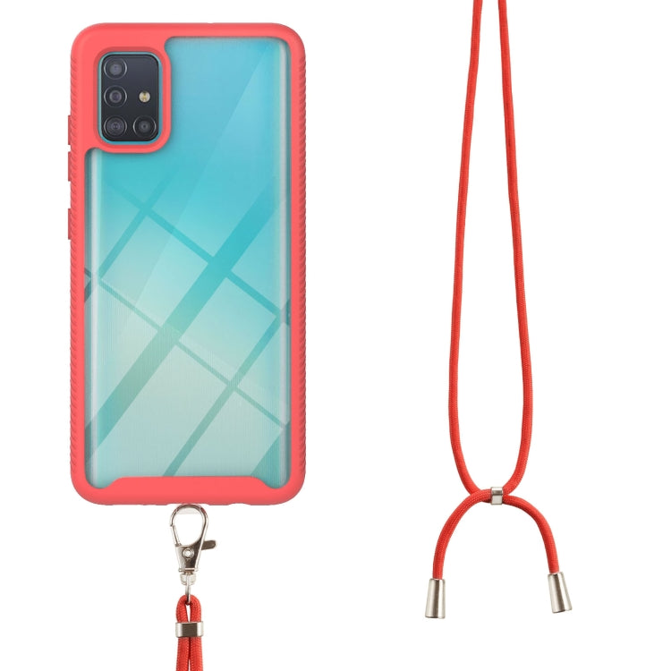 For Samsung Galaxy A51 / A515 Starry Sky Solid Color Series Shockproof PC + TPU Protective Case with Neck Strap