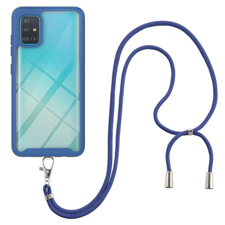 For Samsung Galaxy A51 / A515 Starry Sky Solid Color Series Shockproof PC + TPU Protective Case with Neck Strap